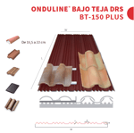 Teja de hormigón sobre Listón PVC + Onduline® Bajo Teja DRS BT-150 y aislamiento XPS en soporte de madera